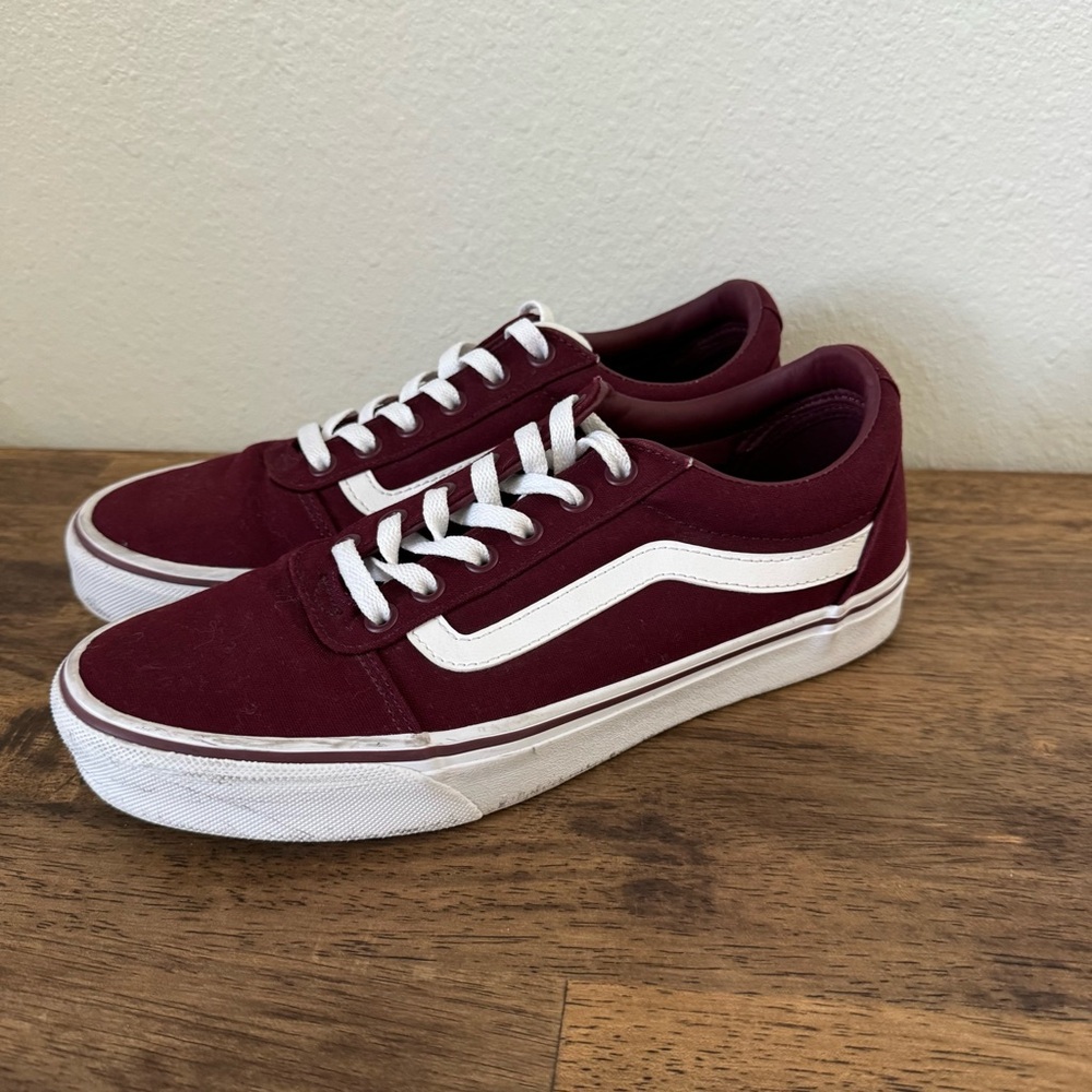 Vans Burgundy Sneakers with White Accents